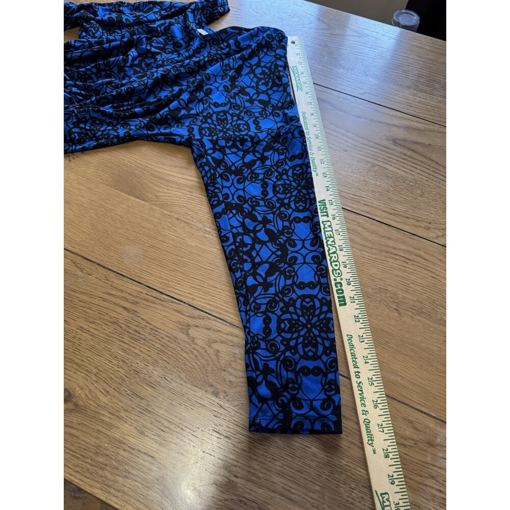 Dana Buchman Women Size XL Blouse Stretch Long Sleeve Blue Black Lightweight - Picture 6 of 11